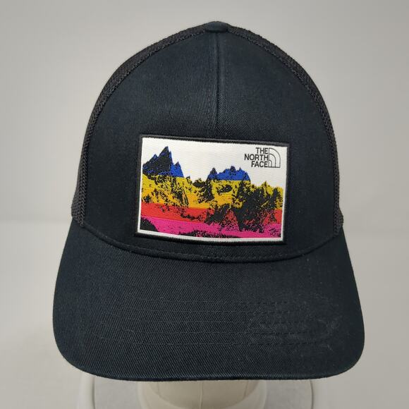 The North Face Fitted Baseball Cap Black One Size Mesh Back Embroidered 6 Panel - Picture 2 of 8